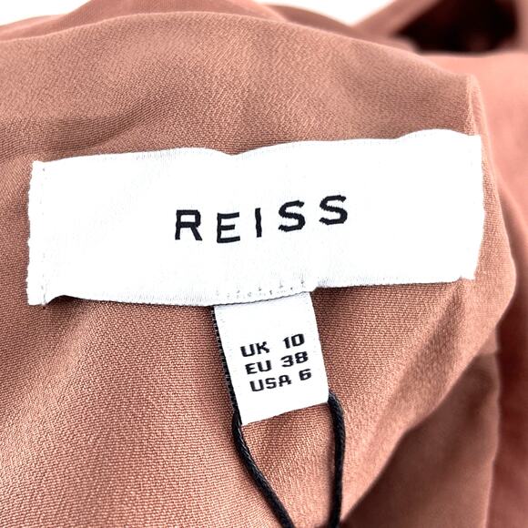 Reiss Adaline Chain Detail One-Shoulder Satin Dress | US 6 - Picture 7 of 11